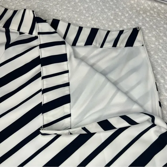 NWT. Lane Bryant Skirts | Navy Chevron Stripe Skirt