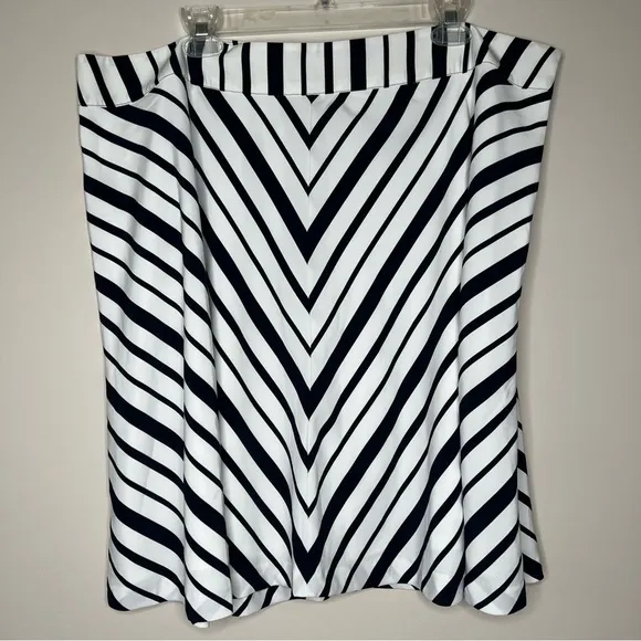NWT. Lane Bryant Skirts | Navy Chevron Stripe Skirt
