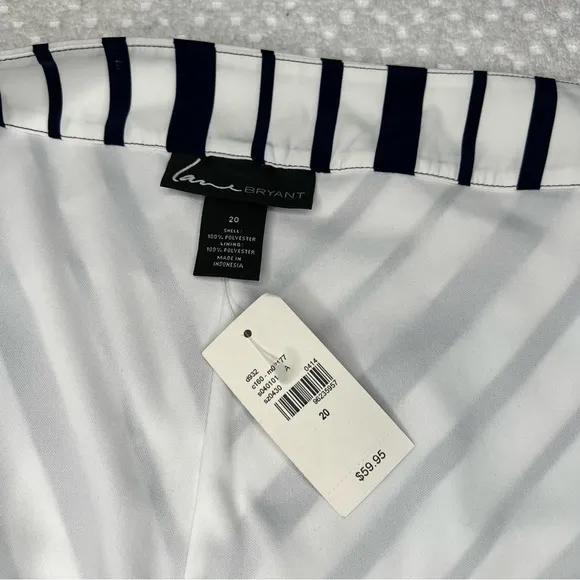 NWT. Lane Bryant Skirts | Navy Chevron Stripe Skirt