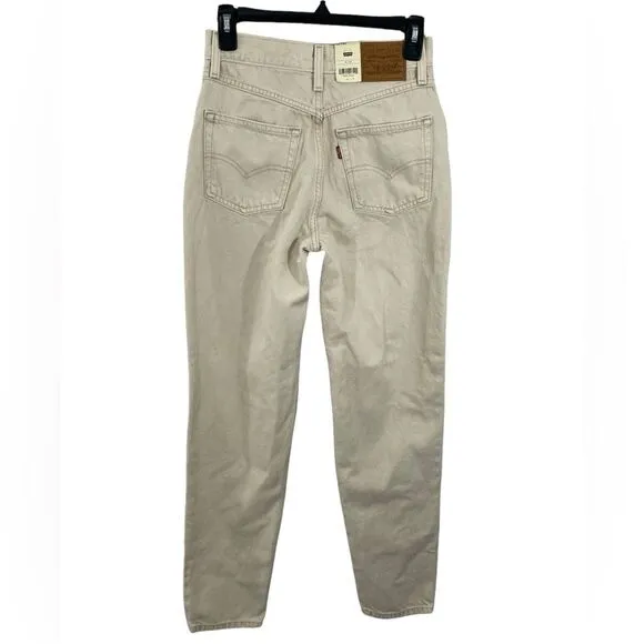 NWT Levi’s Premium 80’s Mom Jeans Beige Tan Size 25x30 High Rise Tapered Relaxed