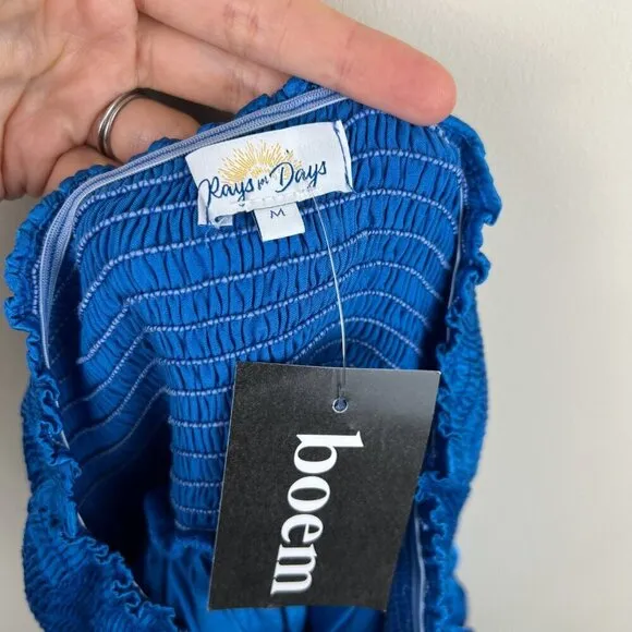 NWT Rays For Days Boem Vivid Blue Smocked Esme Skort Skirt