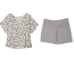 NWT Soma COOL NIGHTS Boxy Sleep Tee &amp; Modal Blend Shorts Set