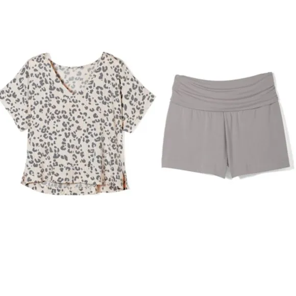 NWT Soma COOL NIGHTS Boxy Sleep Tee &amp; Modal Blend Shorts Set