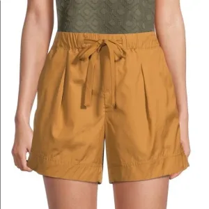 NWT Vince Box Pleat Drawstring Shorts in Gold Ochre Size Medium