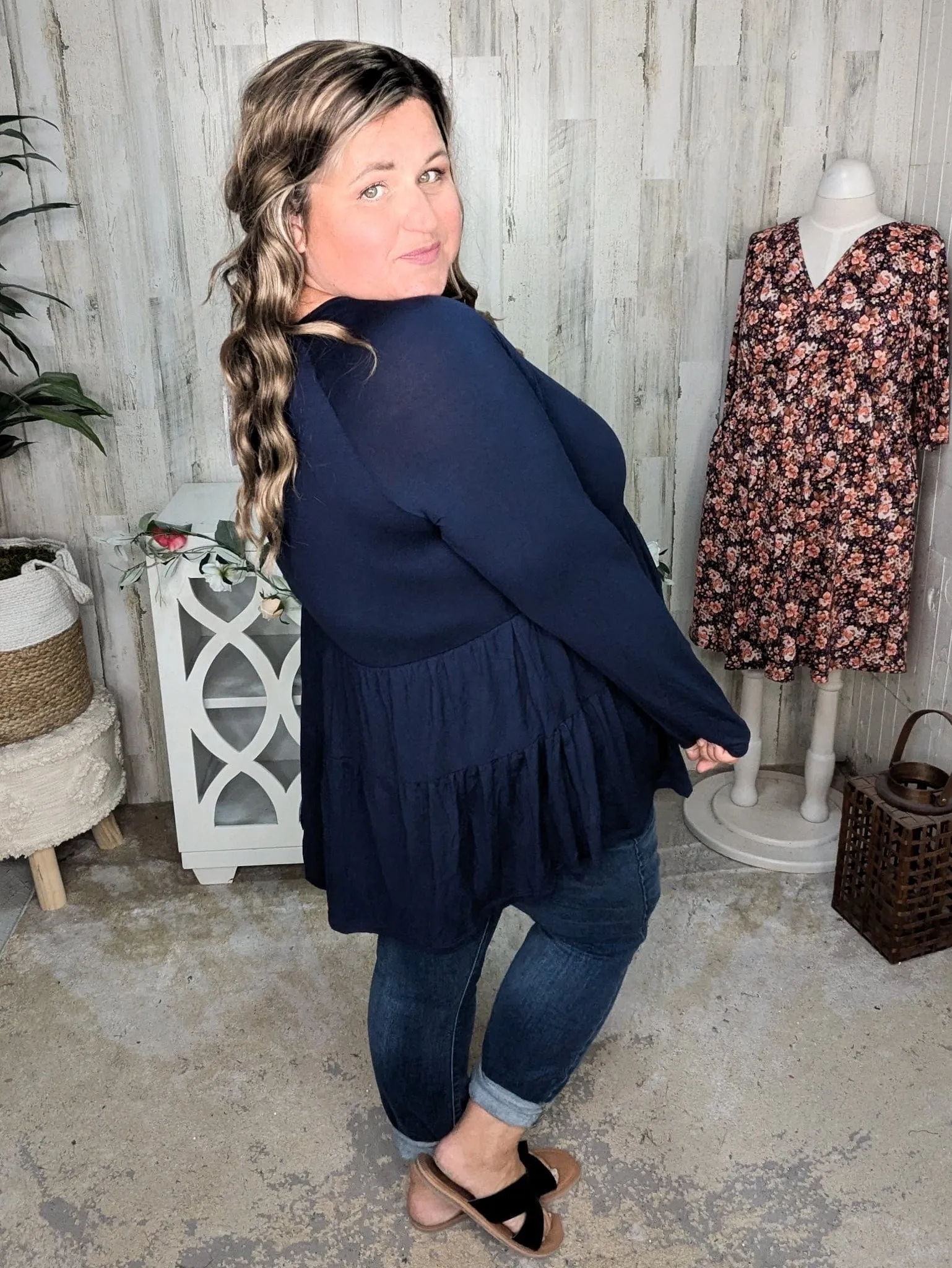 Oaklynn Solid Tiered Top w/Strappy Detail (5 colors)