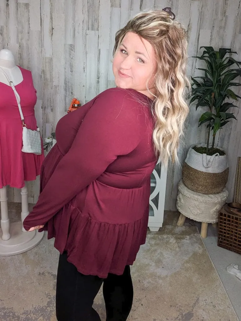 Oaklynn Solid Tiered Top w/Strappy Detail (5 colors)