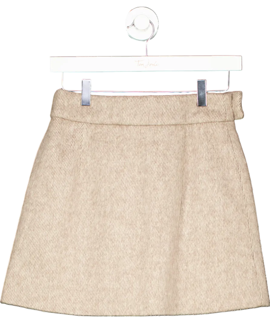 Odd Muse Beige The Ultimate Muse Striped Brushed-knit Mini Skirt UK XS