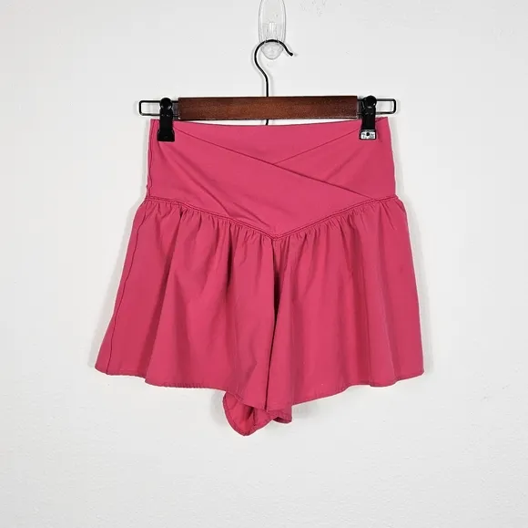 OFFLINE By Aerie Real Me Crossover Flowy Short Solar Pink Size M Built in Shorts