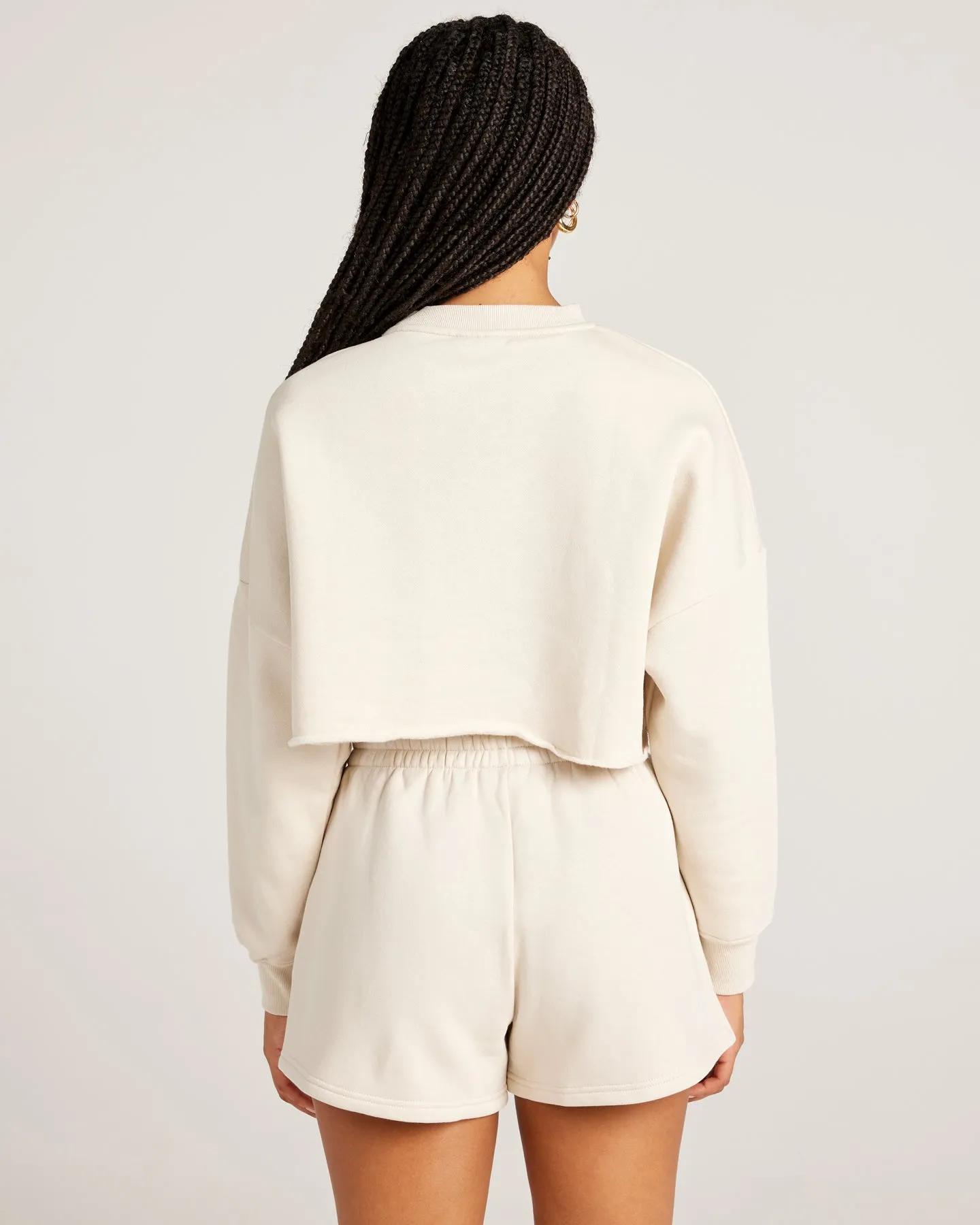 Omni Cropped Crewneck - Bone