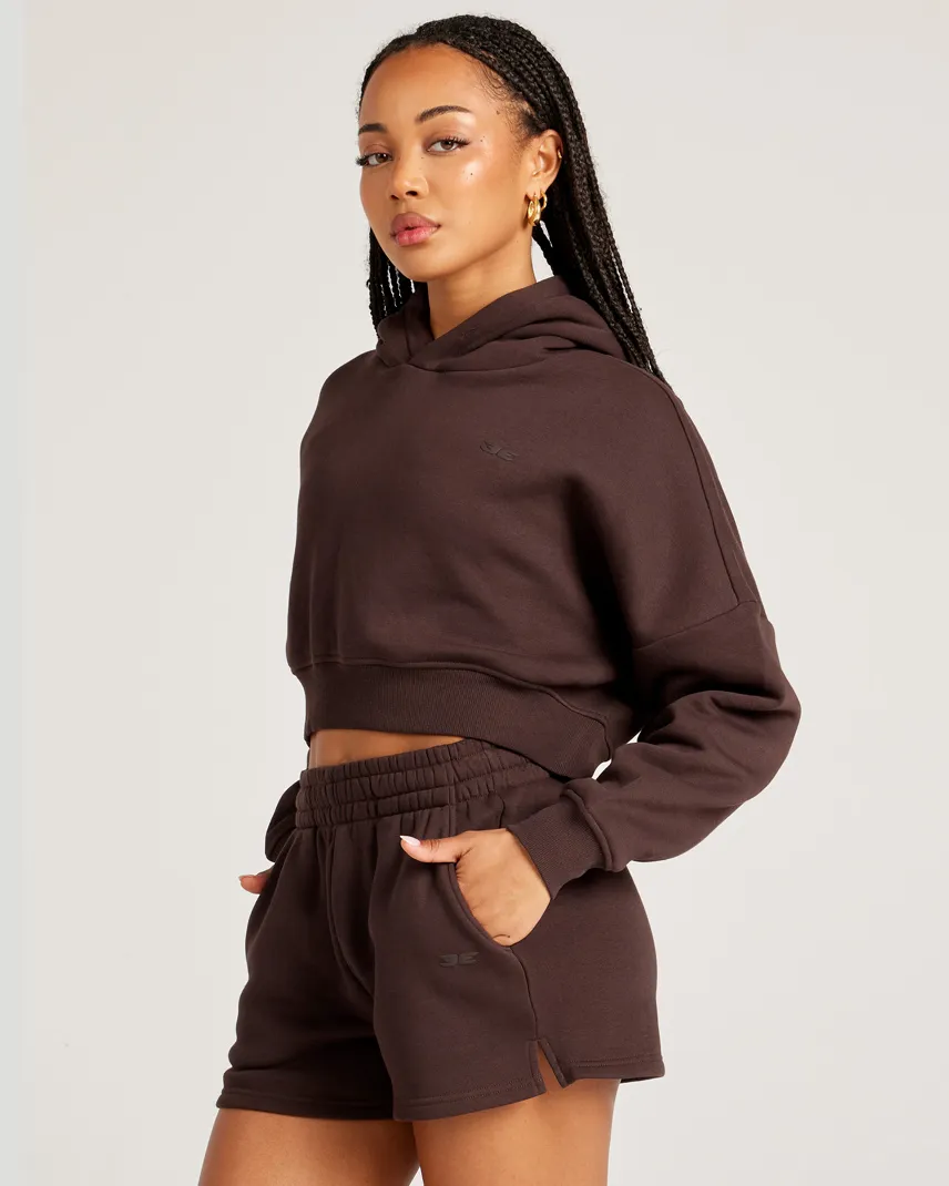 Omni Cropped Hoodie - Espresso