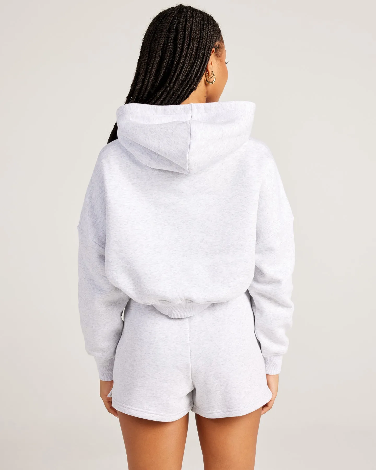 Omni Cropped Hoodie - Grey Marle