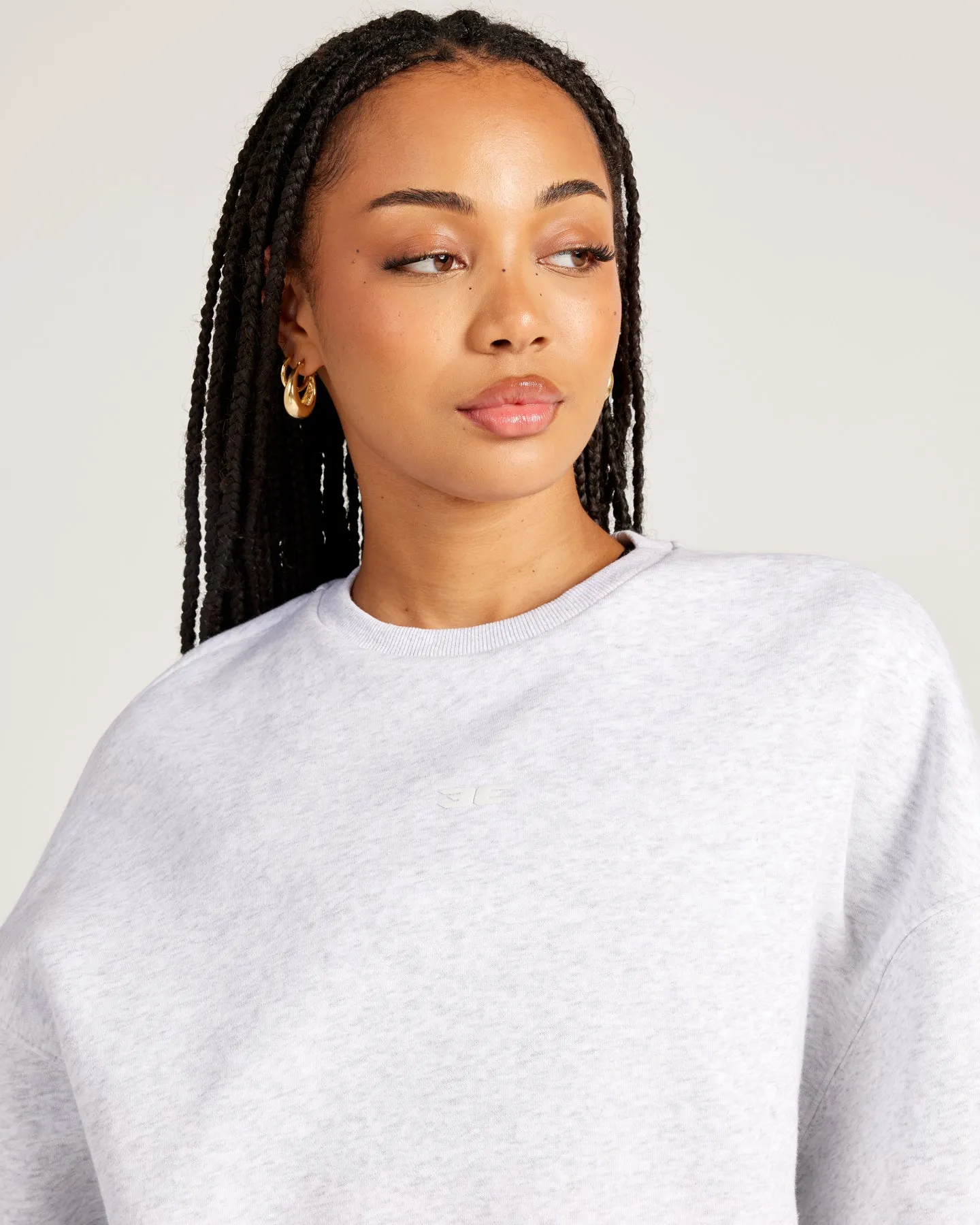 Omni Relaxed Crewneck - Grey Marle
