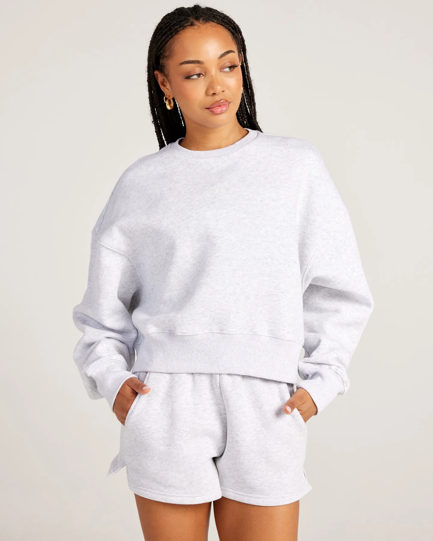 Omni Relaxed Crewneck - Grey Marle