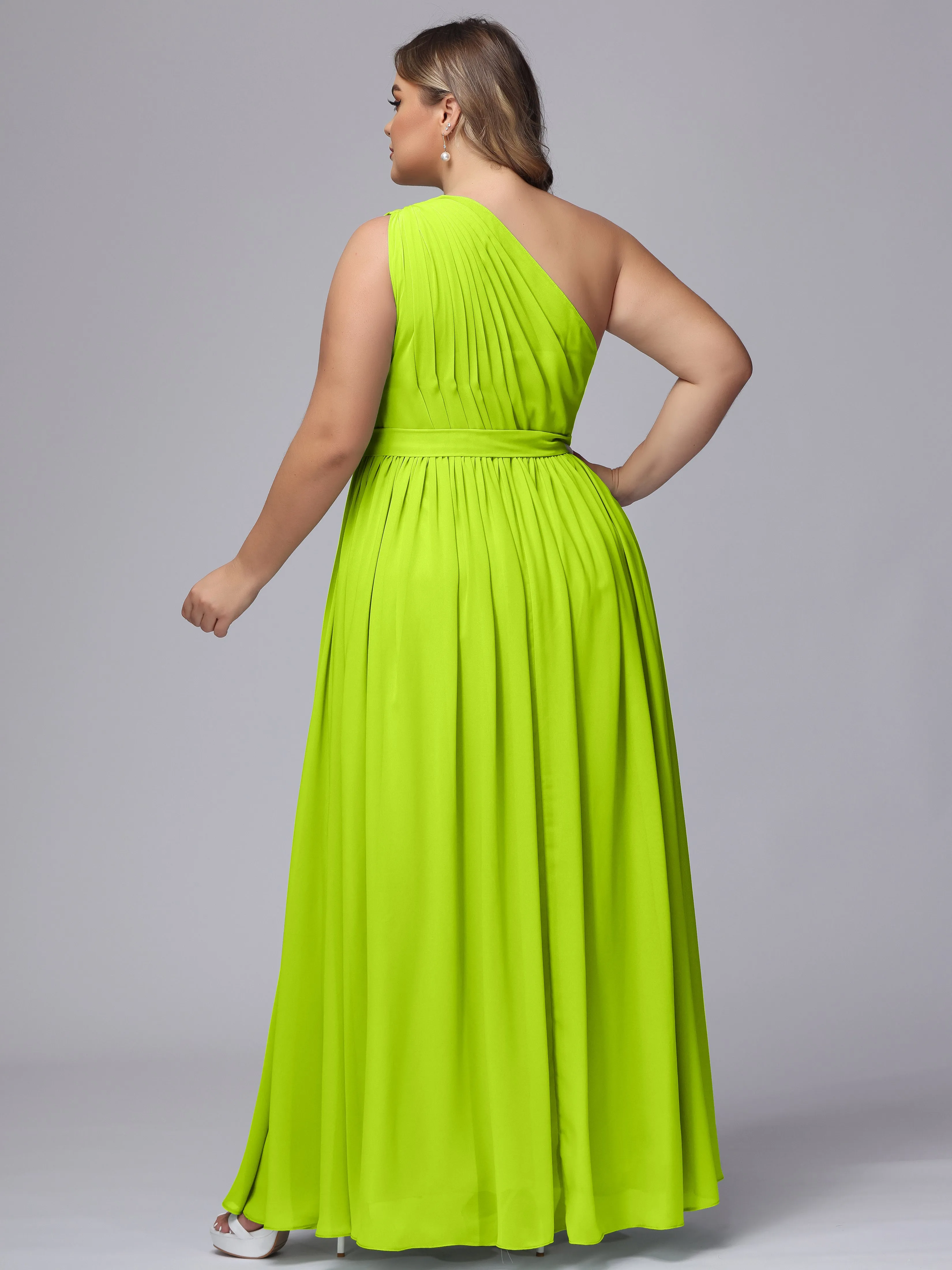 One-shoulder Plus Size Chiffon Bridesmaid Dresses