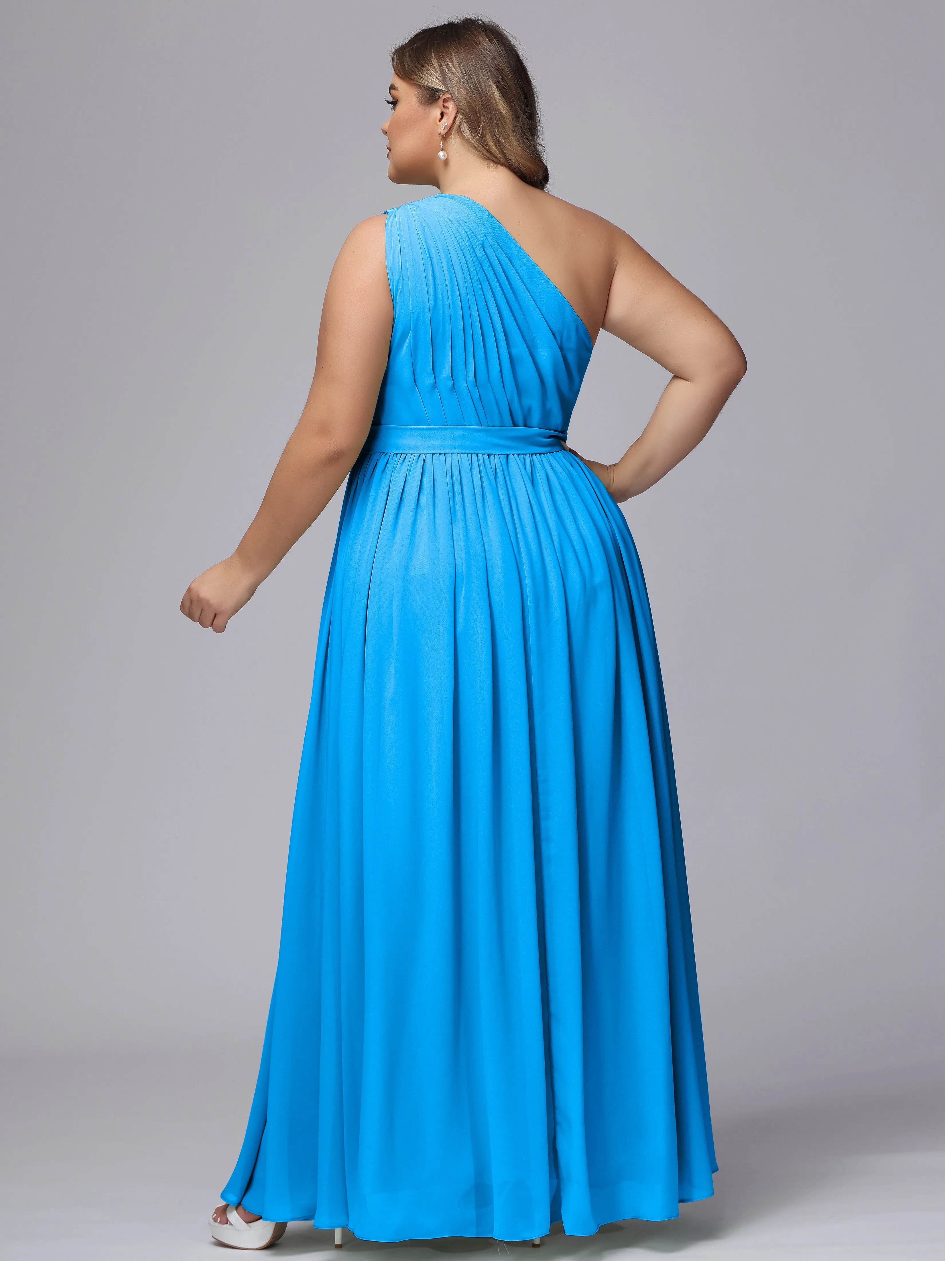 One-shoulder Plus Size Chiffon Bridesmaid Dresses