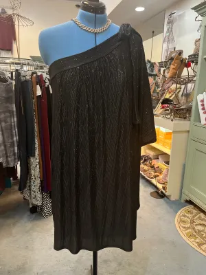 One Sleeve Black & Gold Dress