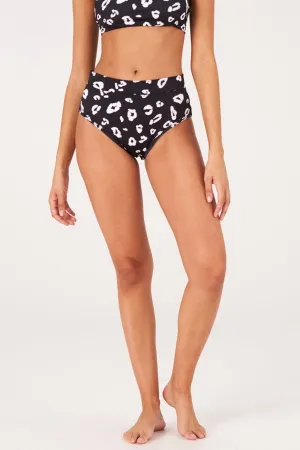 ONZIE High Rise Bikini Black and White Leopard
