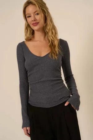 Opal Ruched Side V-Neck Top