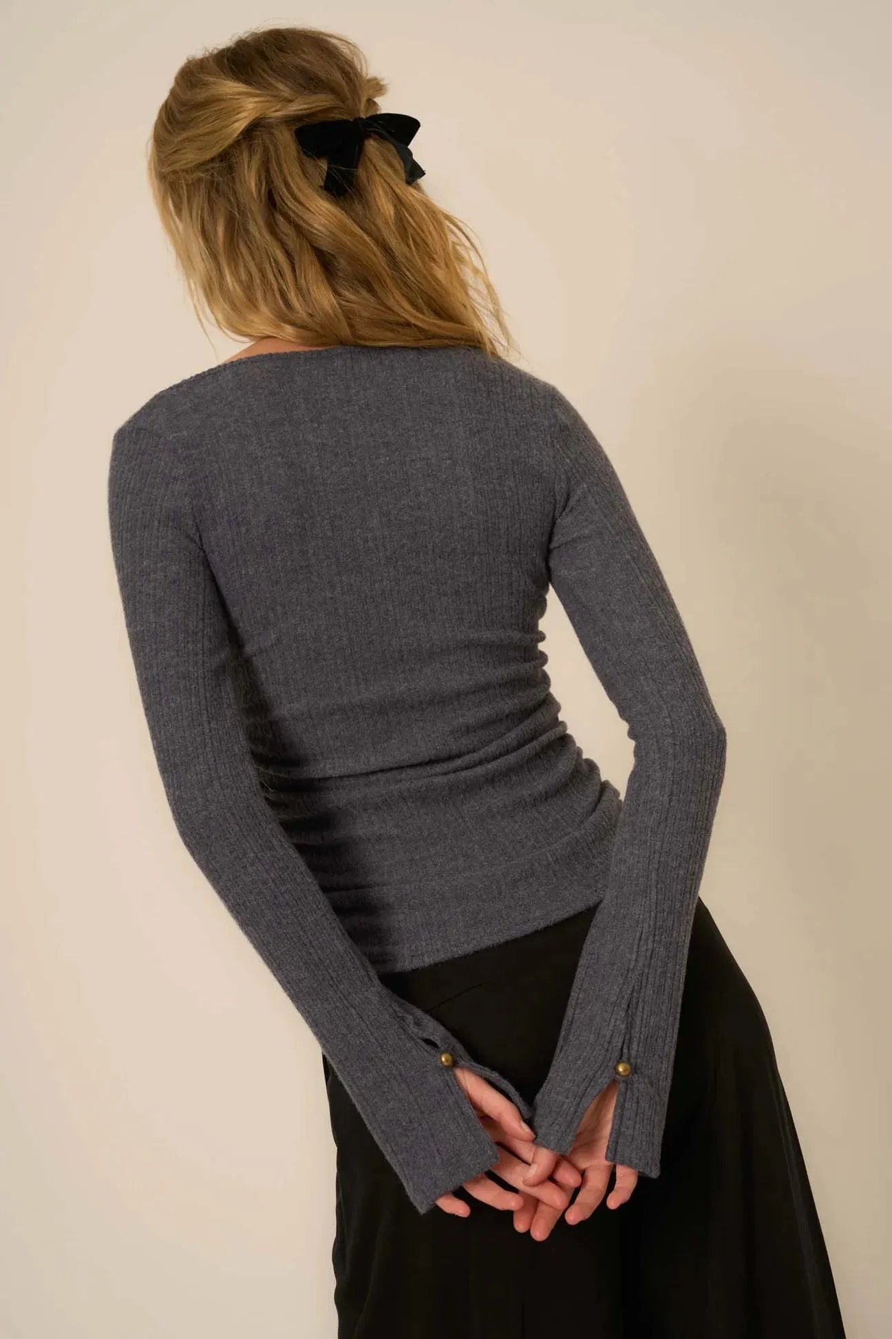 Opal Ruched Side V-Neck Top