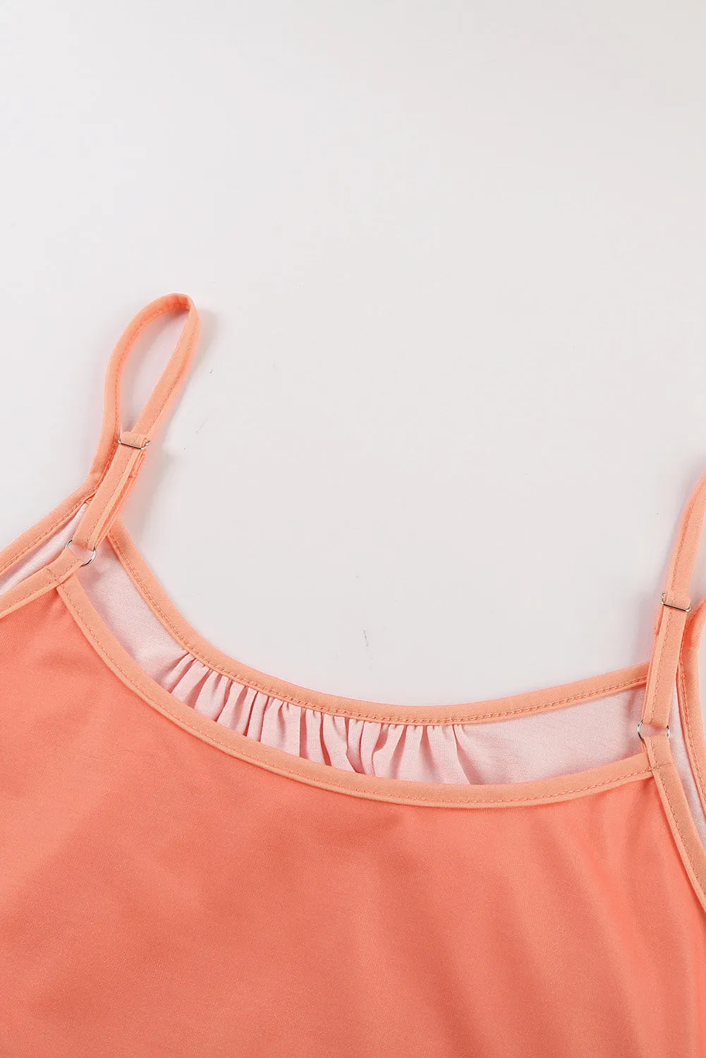 Orange Ombre Tie-dye Sleeveless Flowy Dress