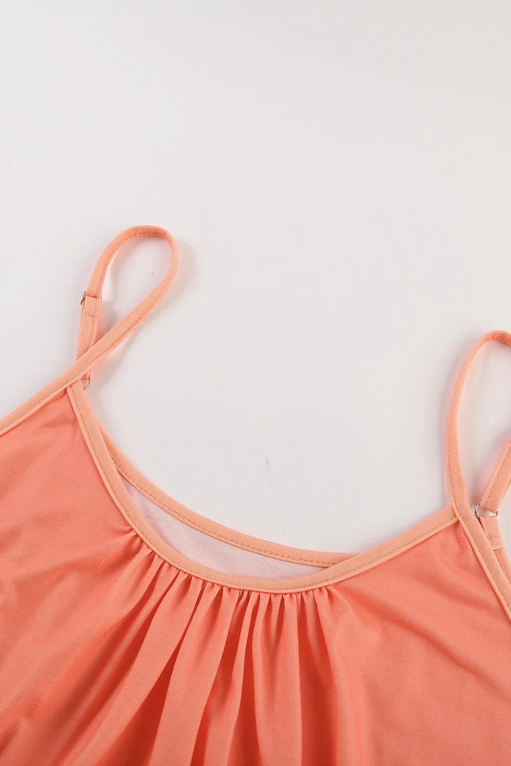 Orange Ombre Tie-dye Sleeveless Flowy Dress