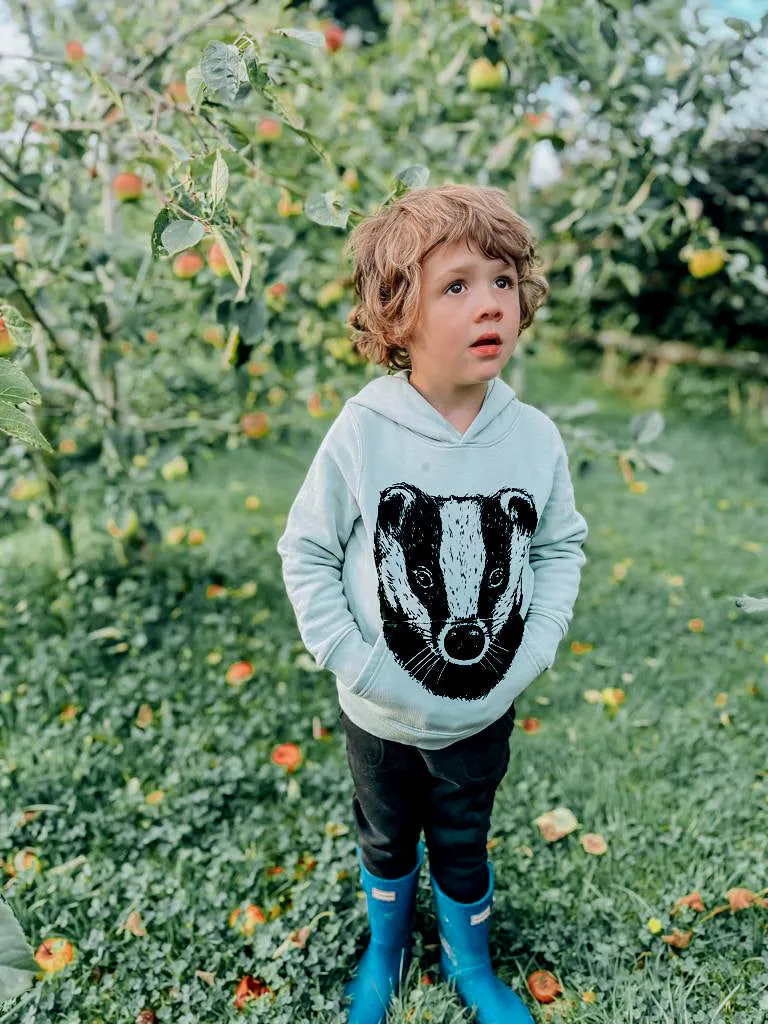 Organic Cotton Kids Hoodie | Badger Aloe Green