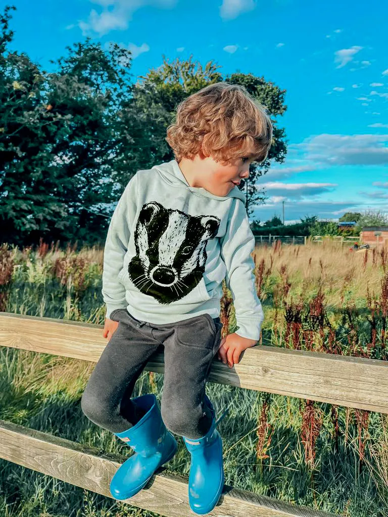 Organic Cotton Kids Hoodie | Badger Aloe Green