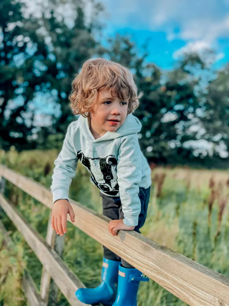 Organic Cotton Kids Hoodie | Badger Aloe Green