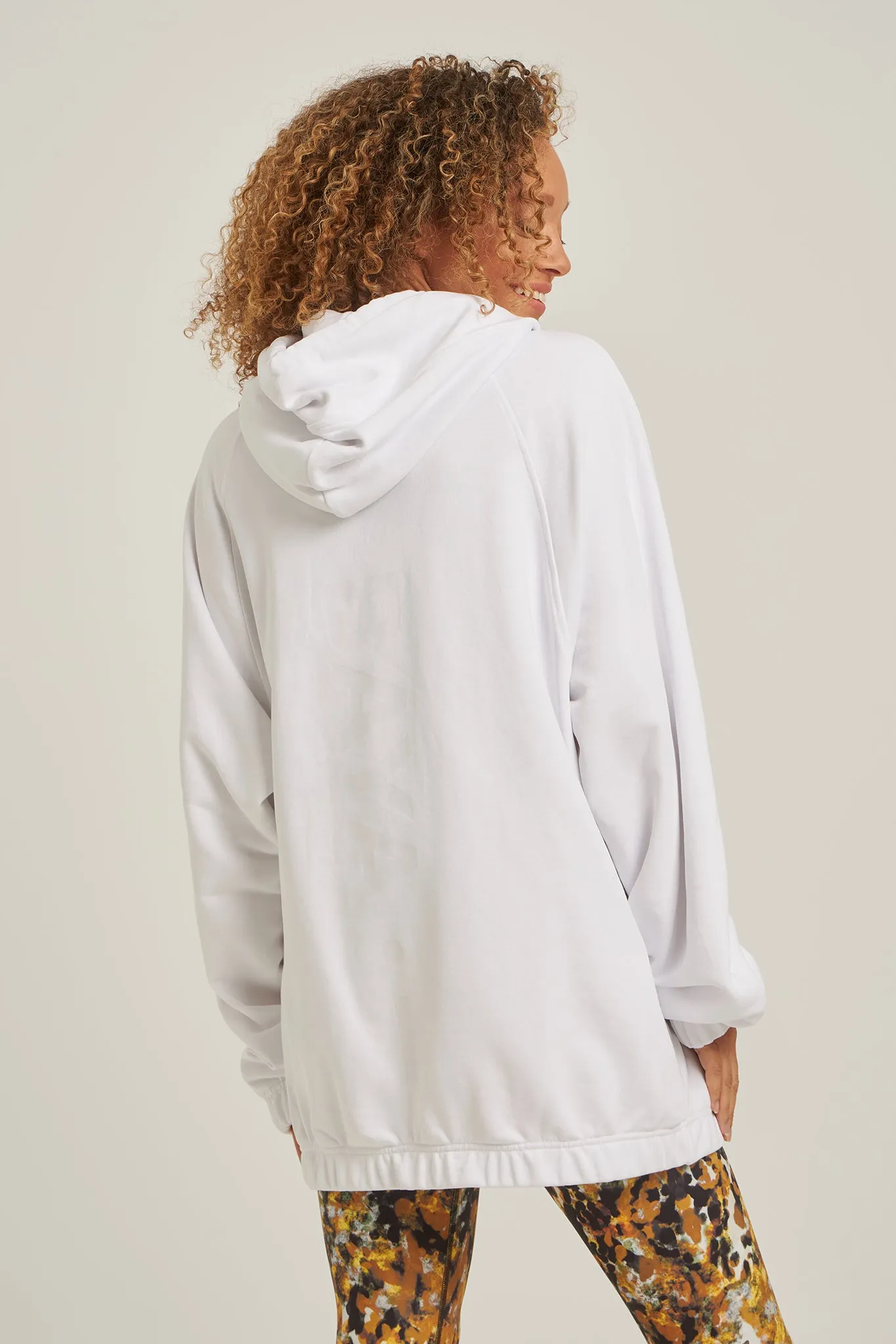 Oversized φούτερ με τύπωμα στο πίσω μέρος | Λευκό