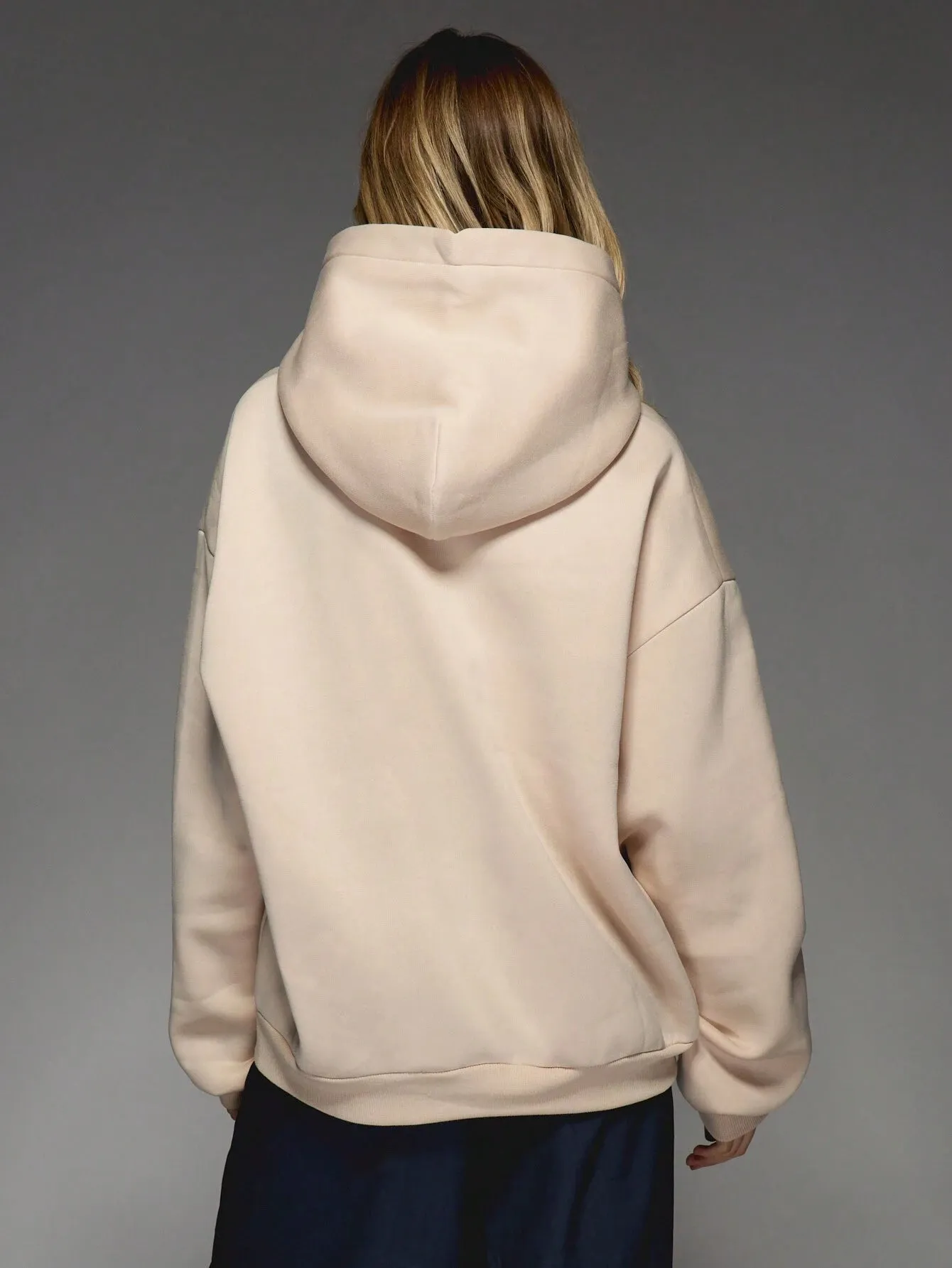 Oversized Applique Hoodie with Long Sleeves