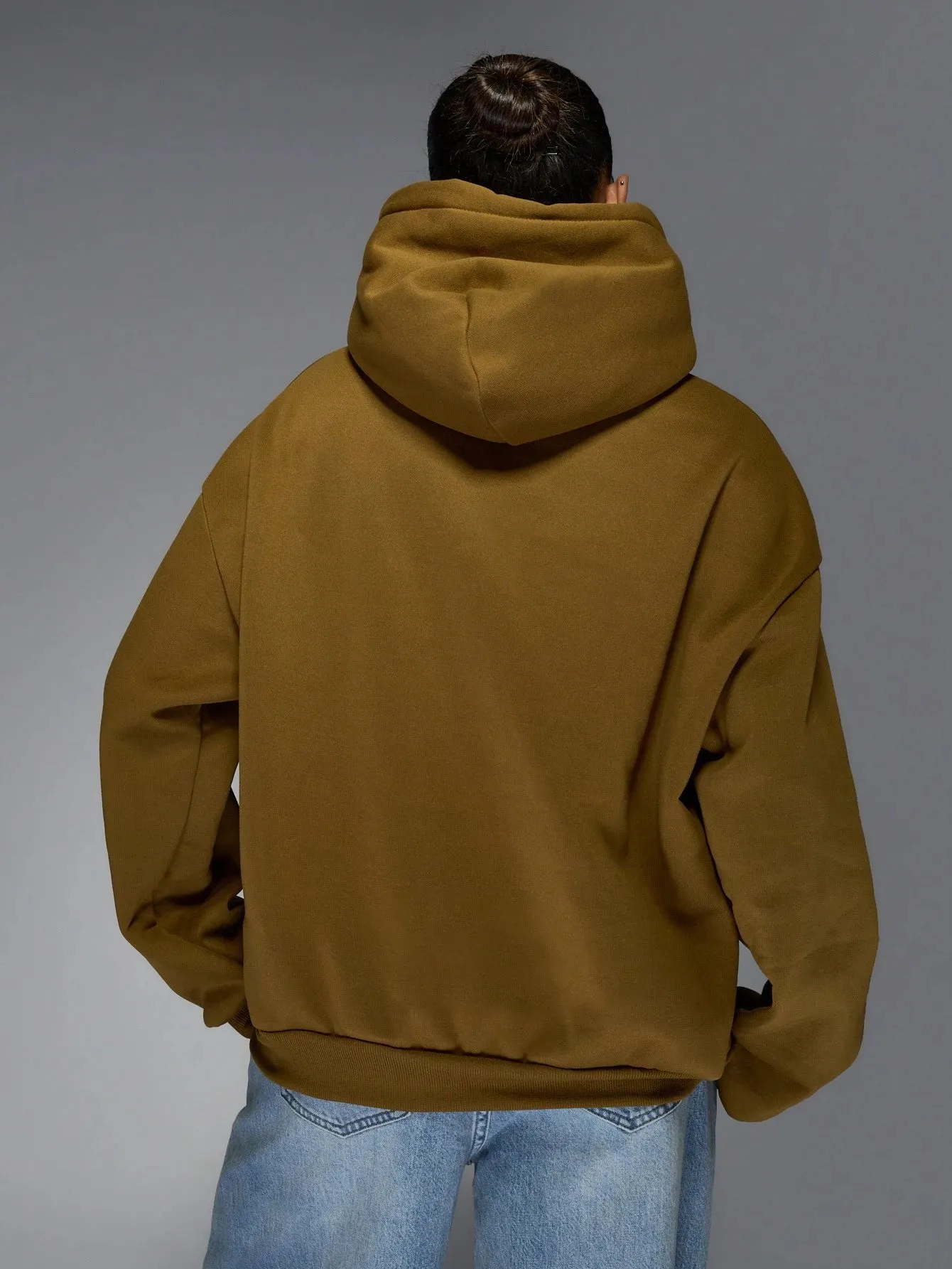 Oversized Applique Hoodie with Long Sleeves