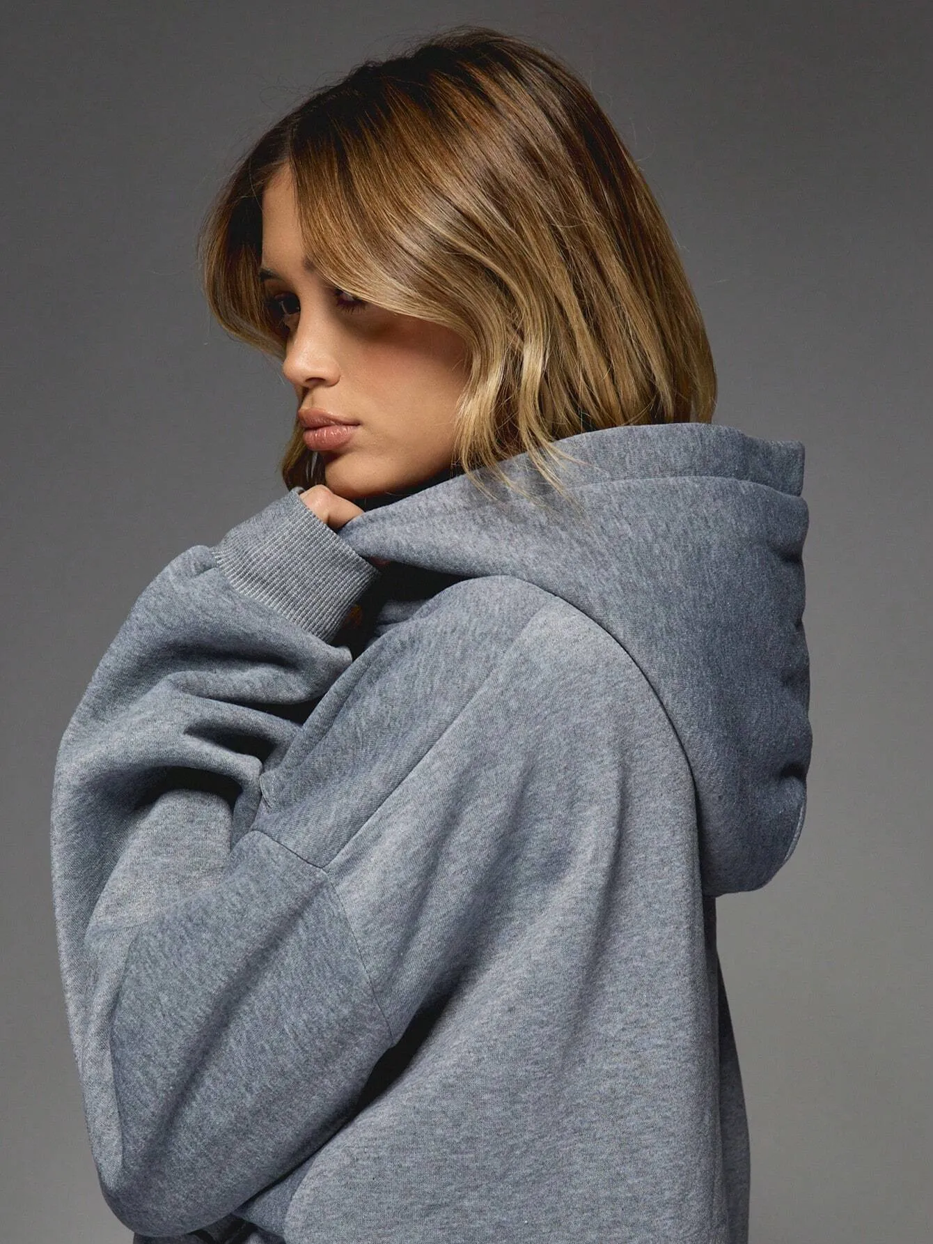 Oversized Applique Hoodie with Long Sleeves