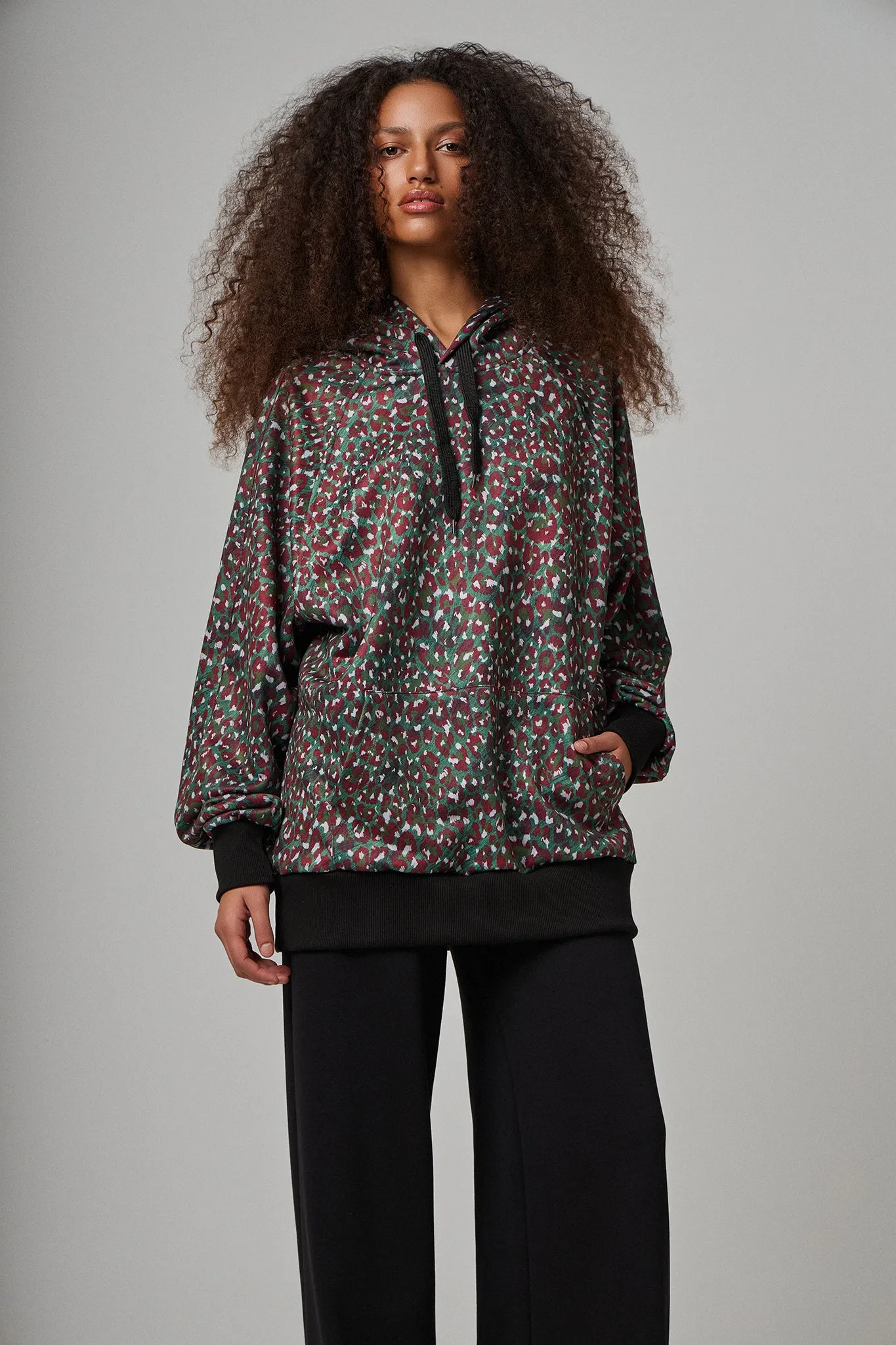 Oversized φούτερ με Leopard dijon print | Desert Dust