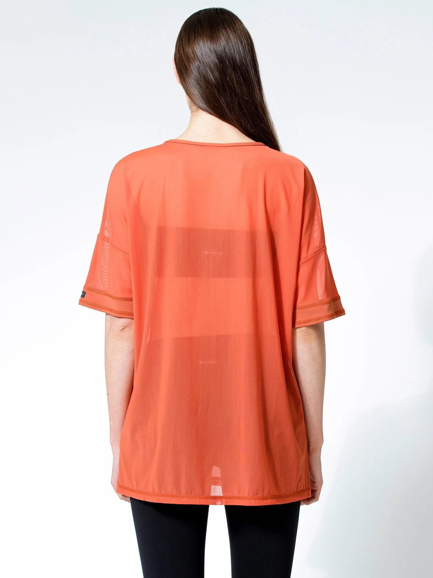 OVERSIZED MESH TEE, MAPLE