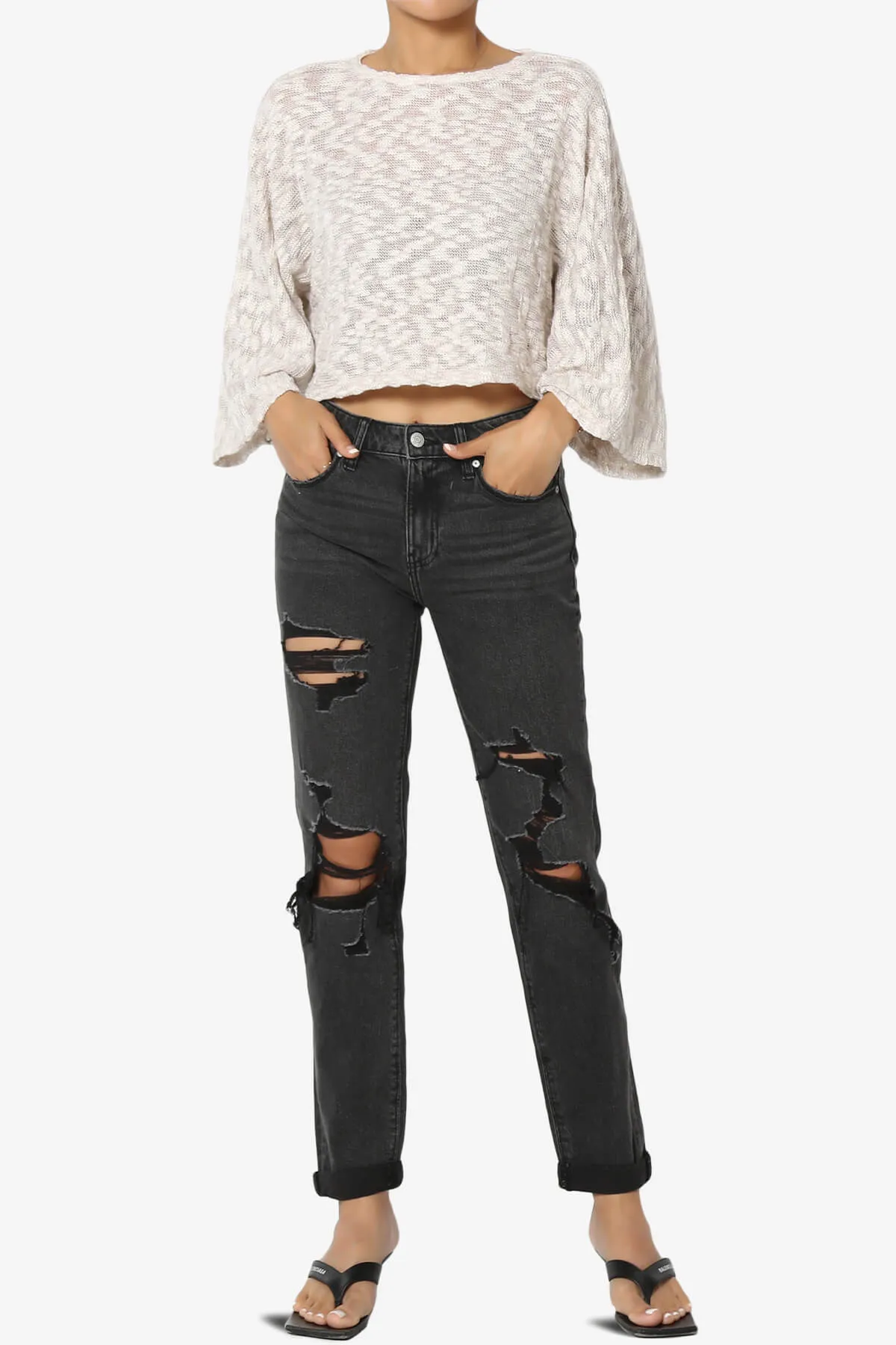 Paige Marled Knit Boxy Crop Top
