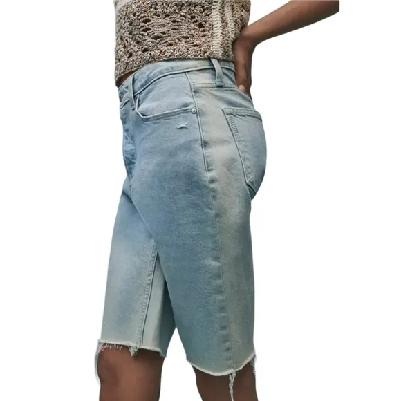Paige Womens Robbie Ultra High-Rise Denim Bermuda Shorts. BKE Size 25 #1251 NWT