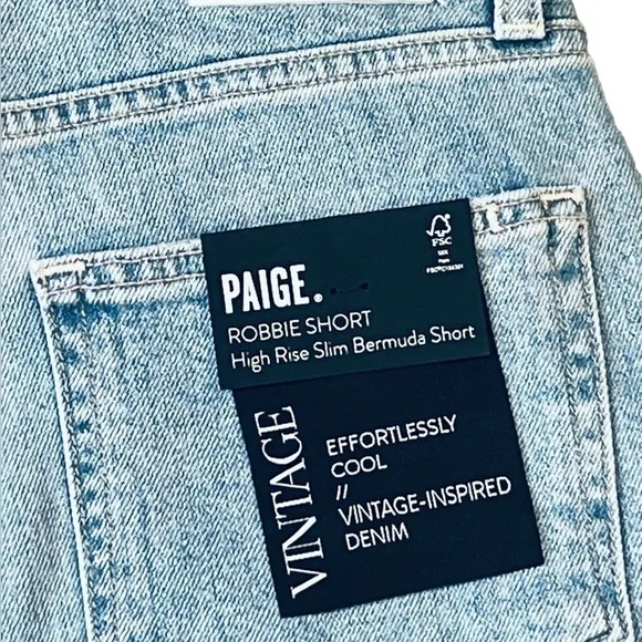 Paige Womens Robbie Ultra High-Rise Denim Bermuda Shorts. BKE Size 25 #1251 NWT