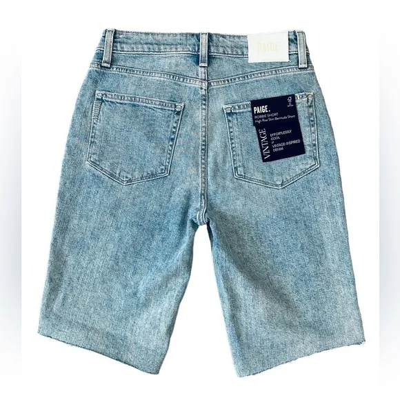 Paige Womens Robbie Ultra High-Rise Denim Bermuda Shorts. BKE Size 25 #1251 NWT