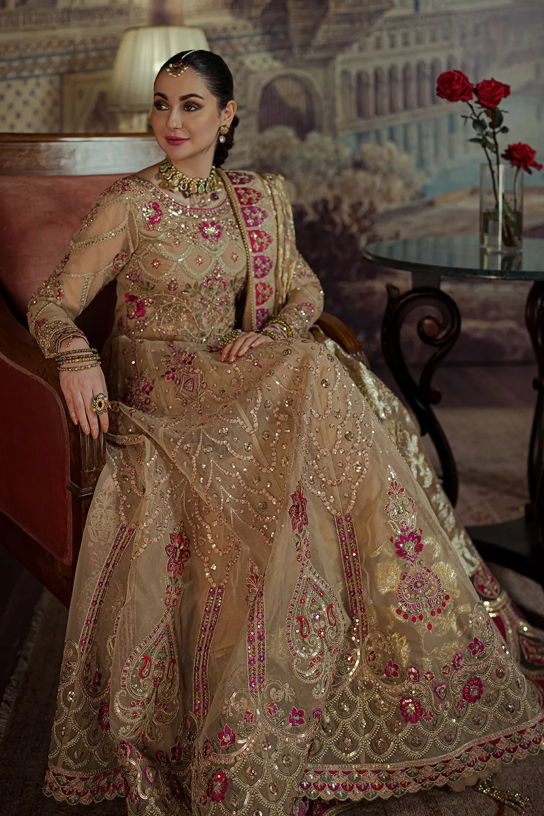 Pakistani Sharara Dress with Traditional Pishwas Frock
