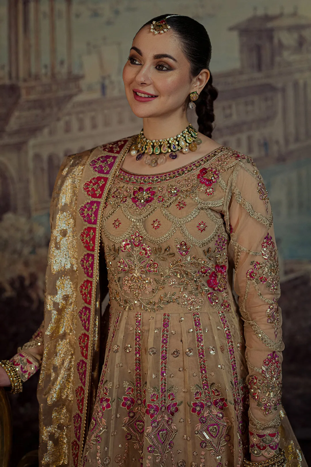 Pakistani Sharara Dress with Traditional Pishwas Frock