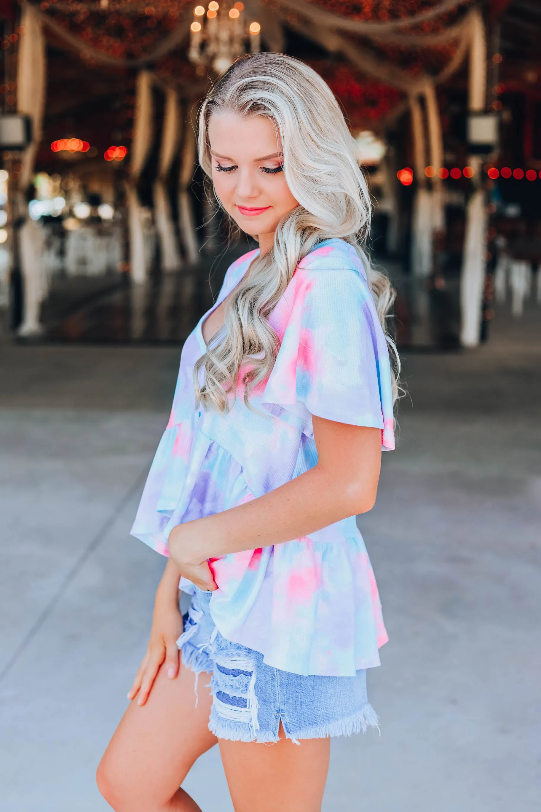 Pastel Clouds Babydoll Top
