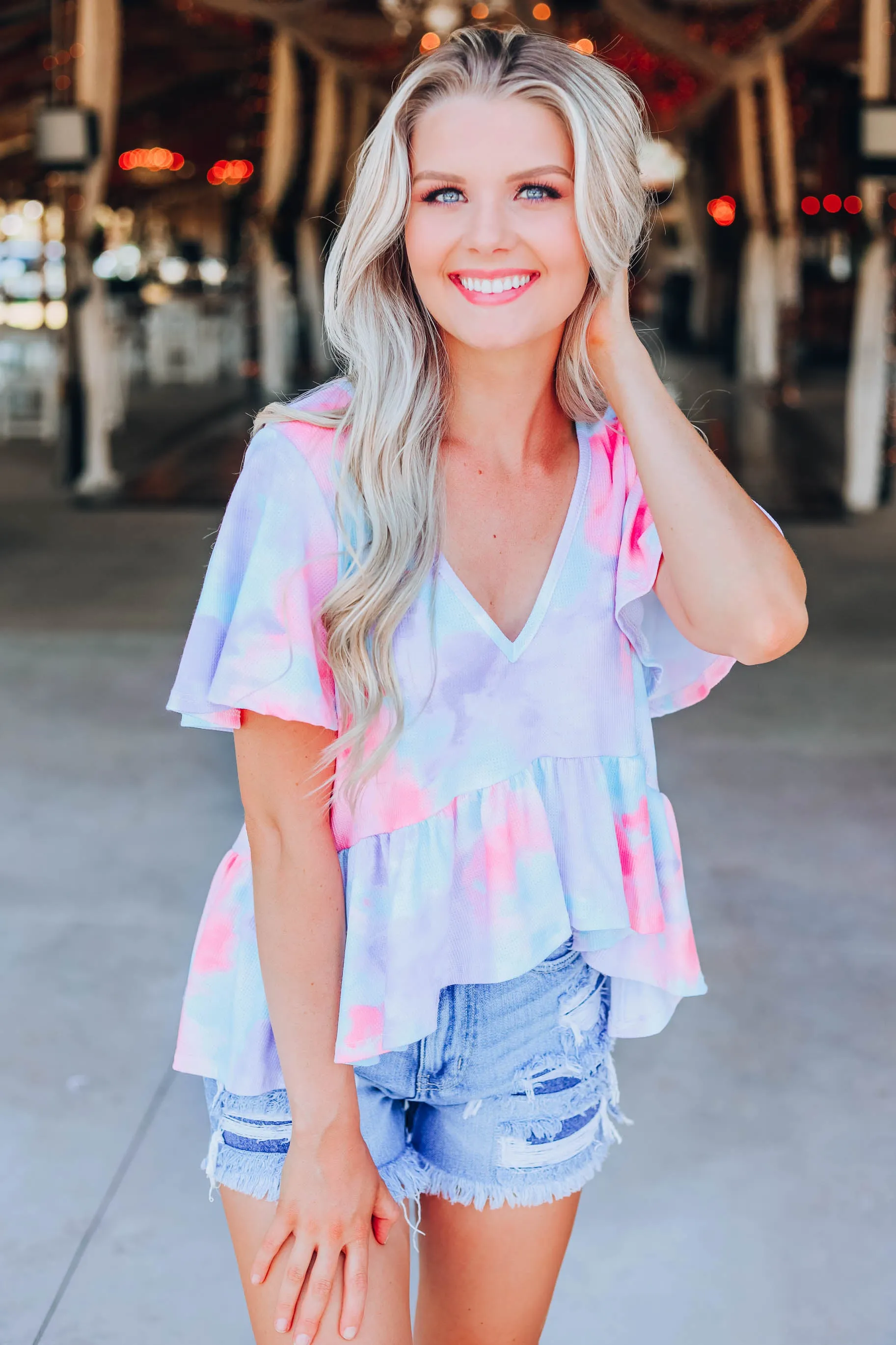 Pastel Clouds Babydoll Top