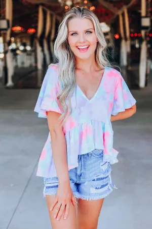 Pastel Clouds Babydoll Top