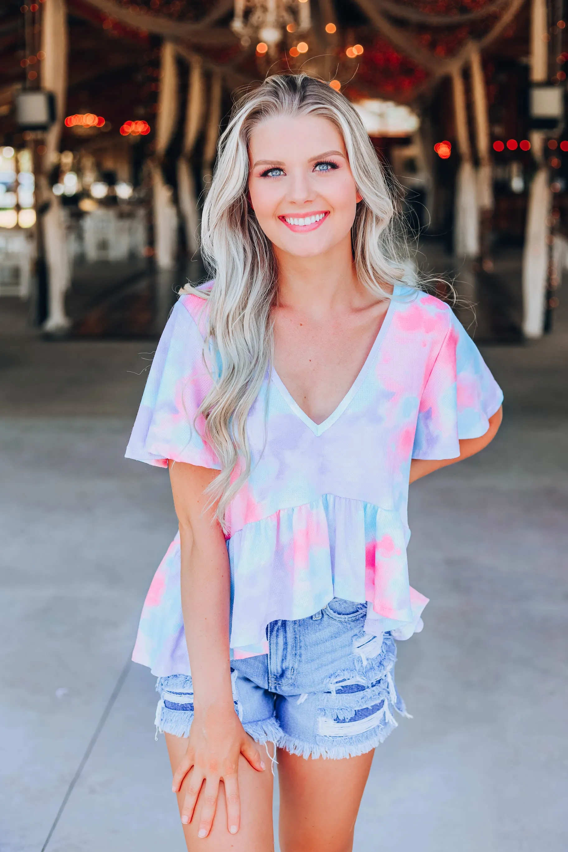 Pastel Clouds Babydoll Top