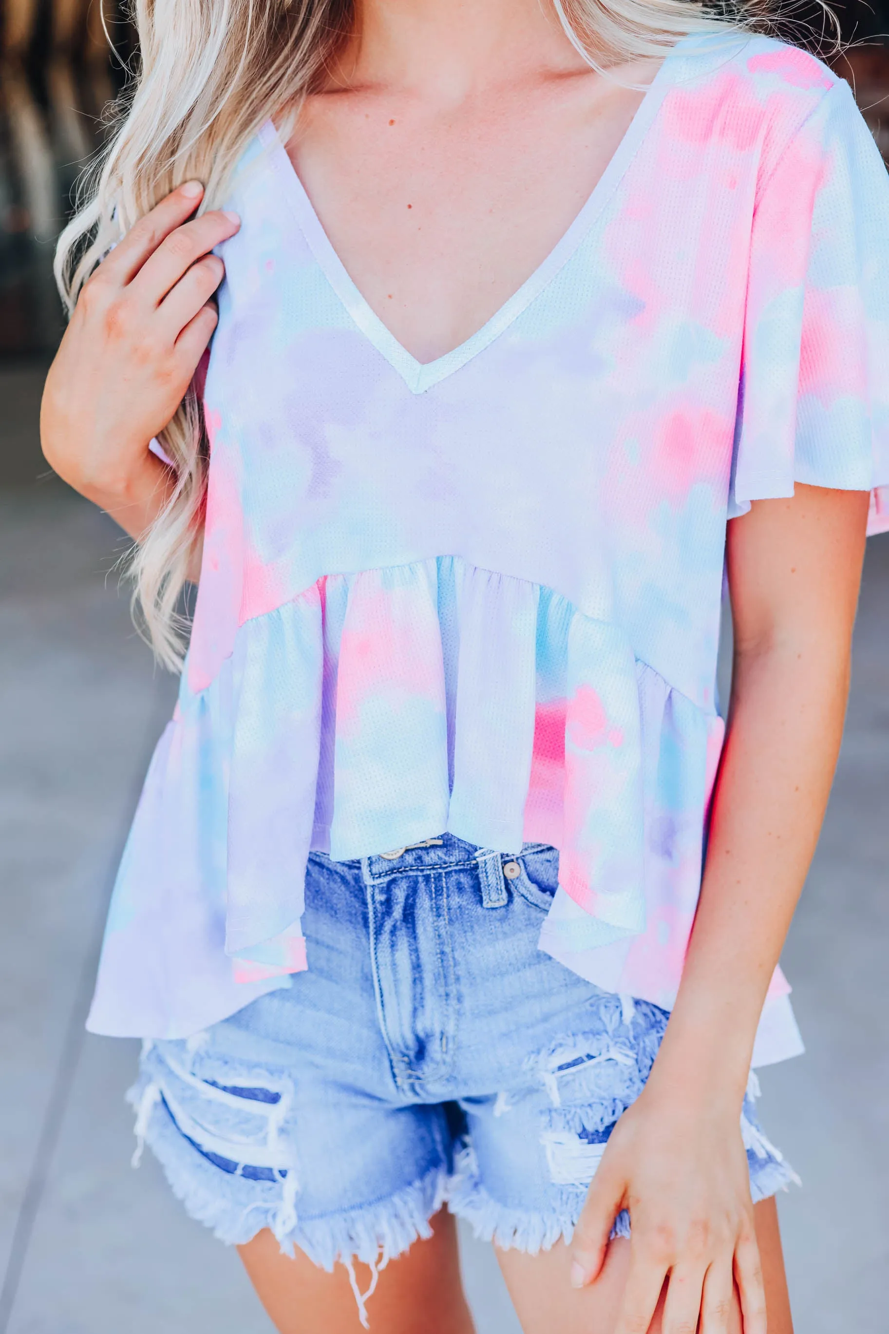 Pastel Clouds Babydoll Top