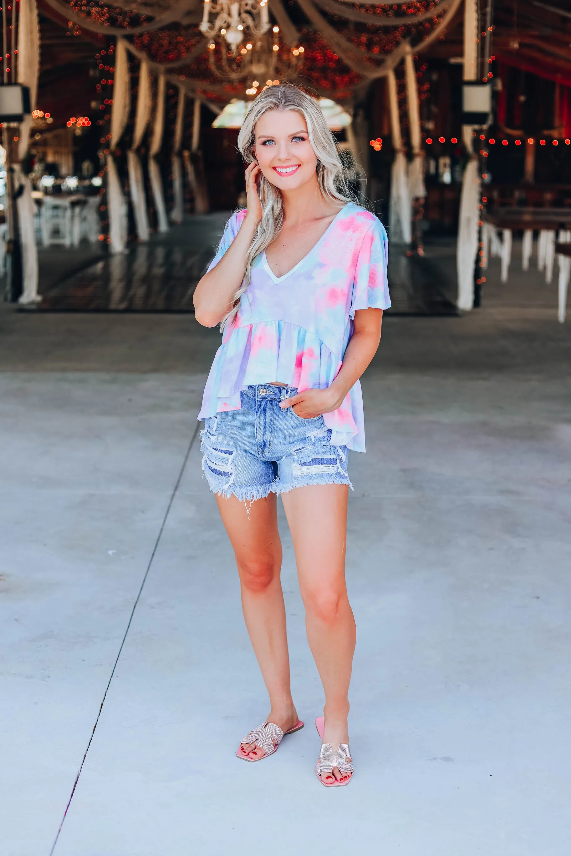 Pastel Clouds Babydoll Top