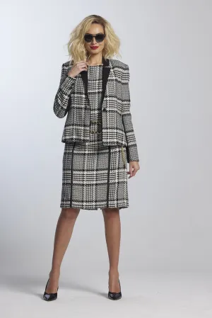 Paula Ryan Contrast Lapel Check Jacket 8835