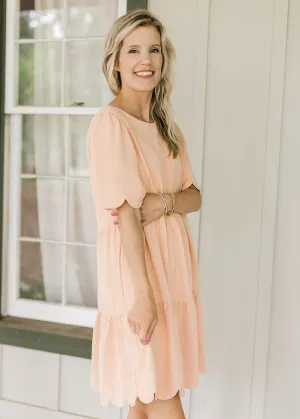 Peach Scallop Dress