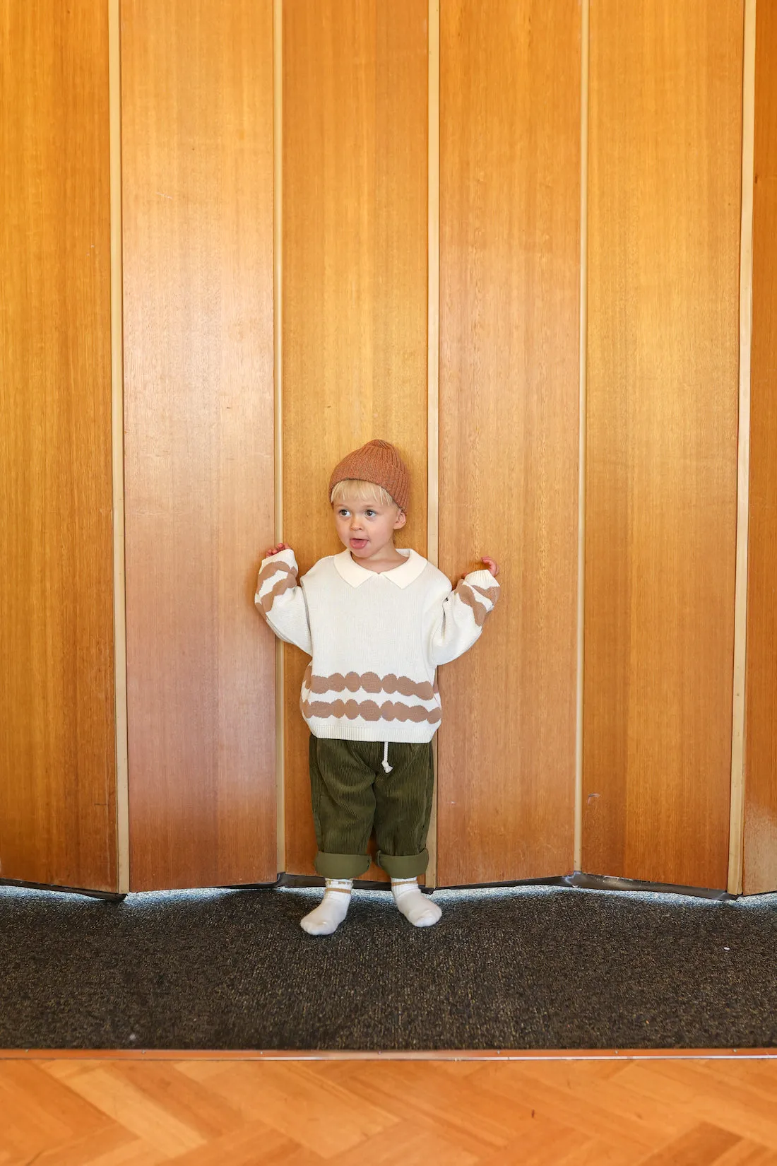 Pebble Collar Pull Over - Milk & Clay