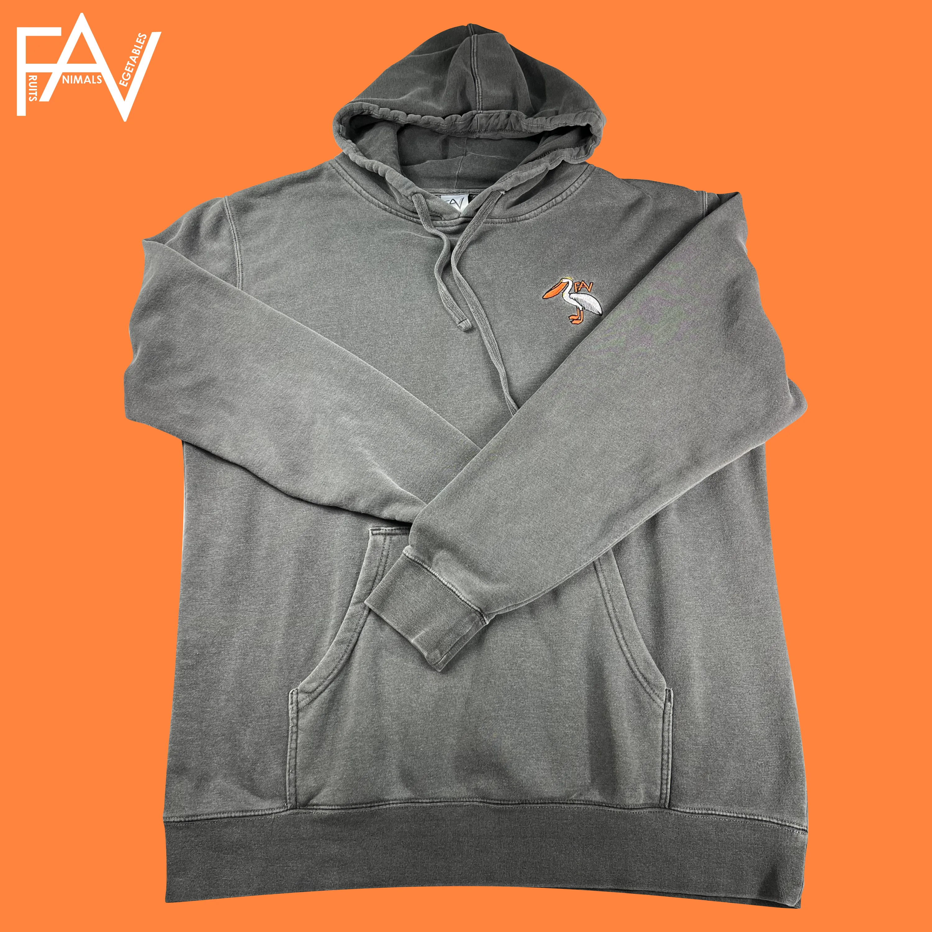 Pelican - Black Pigment Dyed Mid-Weight Hoodie
